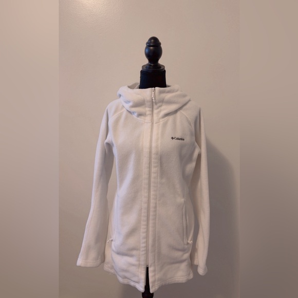 Columbia white Full Zip w/Pockets Windproof Fleece Dress jacket - Picture 2 of 3
